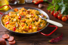 PAELLA AU POULET ET JUS DE MOULES