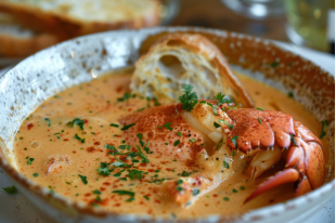 BOUILLON DE HOMARD AU TAPIOCA ET AU CURCUMA