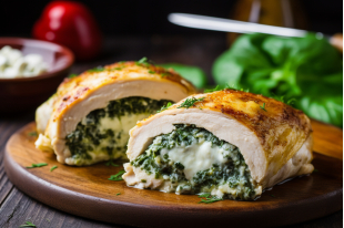 Poulet farci à la ricotta et aux épinards