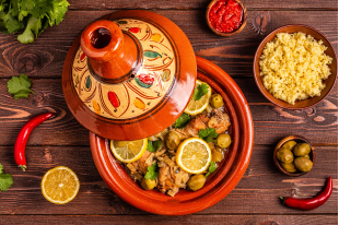 Tajine de poulet à l'Harira
